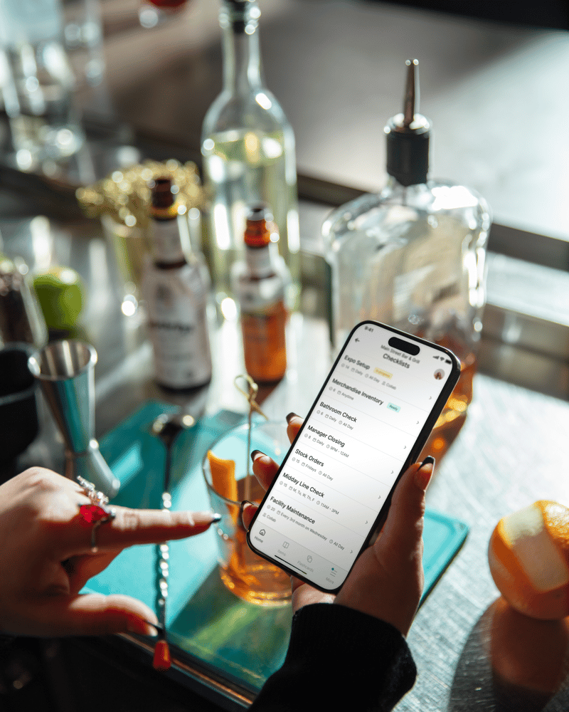 phone scrolling with cocktail measurements on it